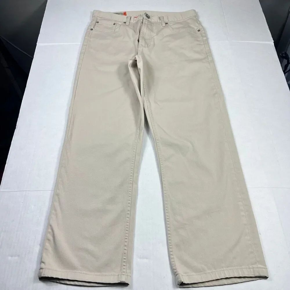 Faconnable Mens Model F40 Chino Pants Beige Tan Straight Leg Work Casual Size 34